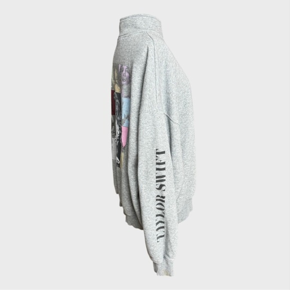 Taylor Swift‎ The Eras Tour Gray Zip Sweatshirt Large or XL Boxy fit Pop Music - Picture 4 of 9